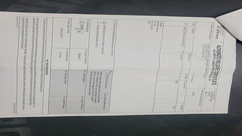 FAA Authorized Release Certificate photograph