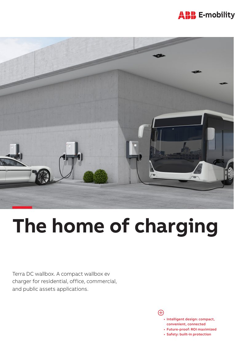 Front page of the ABB Terra DC Wallbox brochure