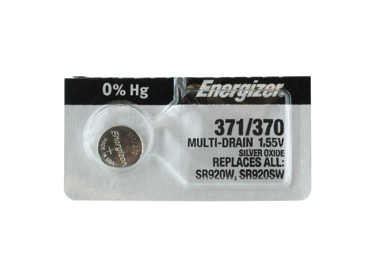 Pilas de botón de óxido de plata Energizer 371 en tira