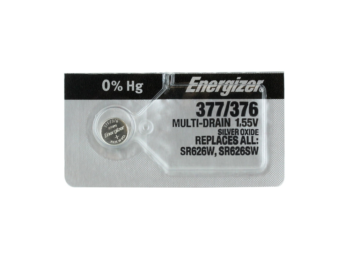 Pilas de botón de óxido de plata Energizer 377 en tira