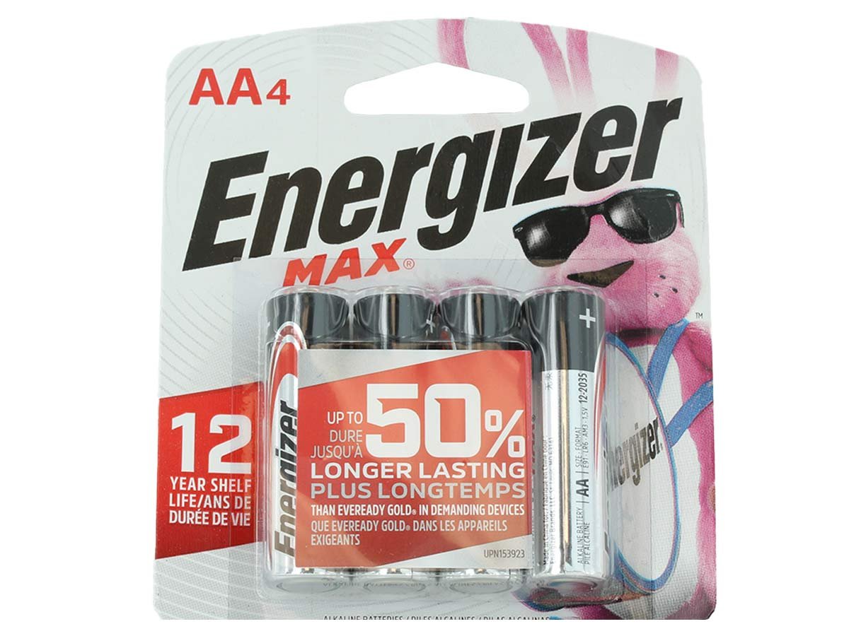 Tarjeta de detalle Energizer MAX AA de 4 unidades