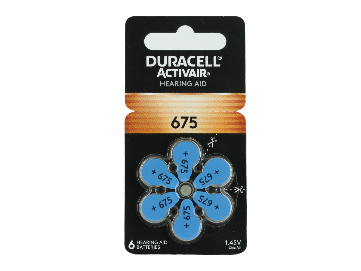 Tarjeta de detalle Duracell 675 para audífonos