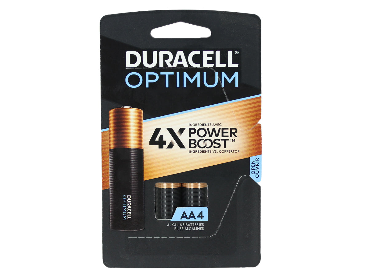 Tarjeta de detalle Duracell Optimum AA de 4 unidades