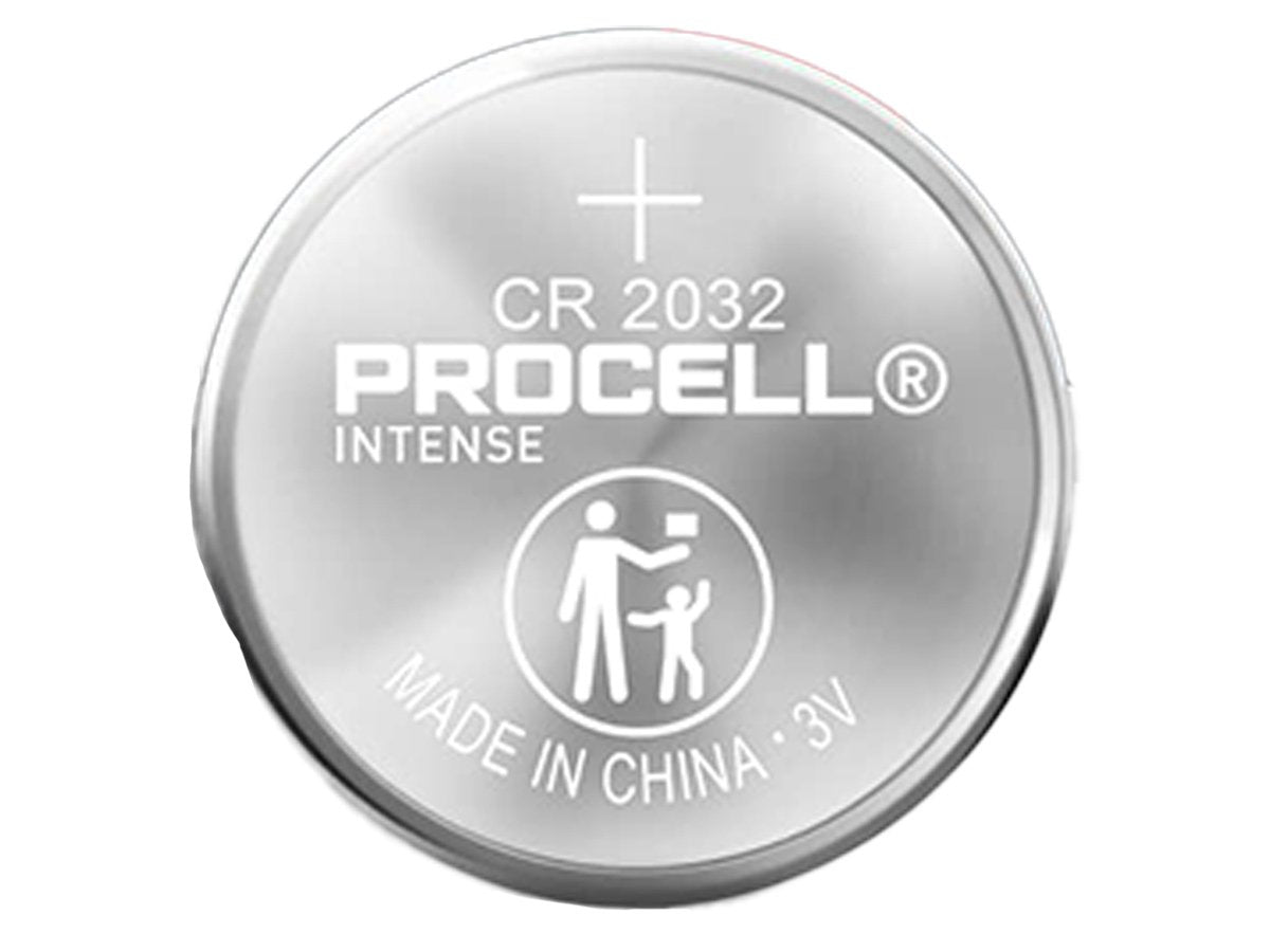 Detalle de pila de litio tipo moneda Procell Intense