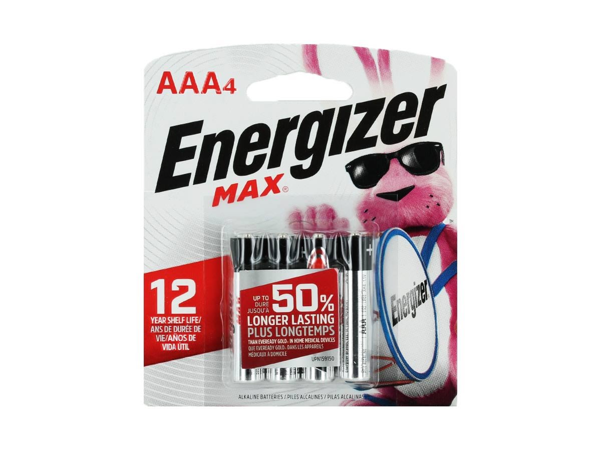 Tarjeta de detalle Energizer MAX AAA de 4 unidades