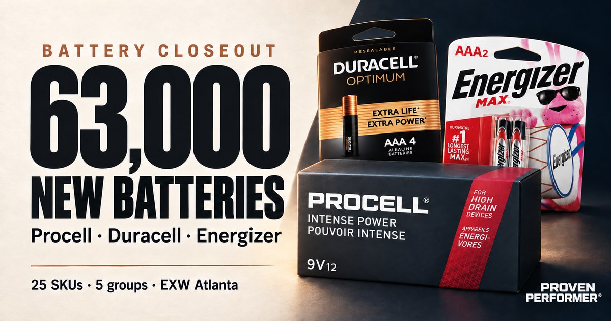 Offer graphic: 63,000 new Procell, Duracell & Energizer cells