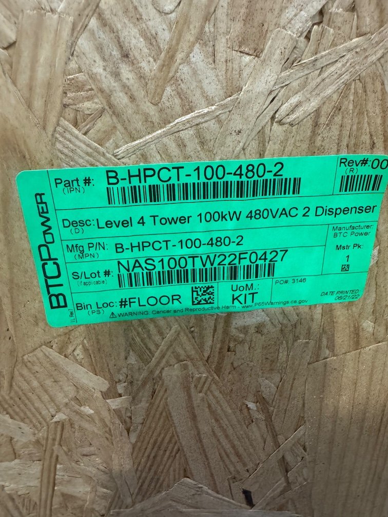 HPCT-100-480-2 actual inventory or crate identification