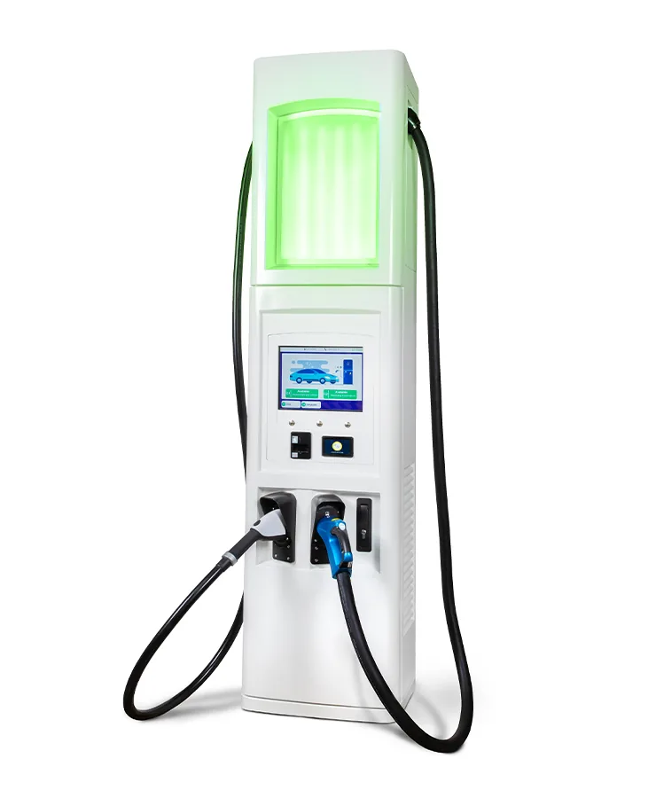 Manufacturer photograph of a BTC dispenser family with reference connector variants; offered dispensers are single CCS1