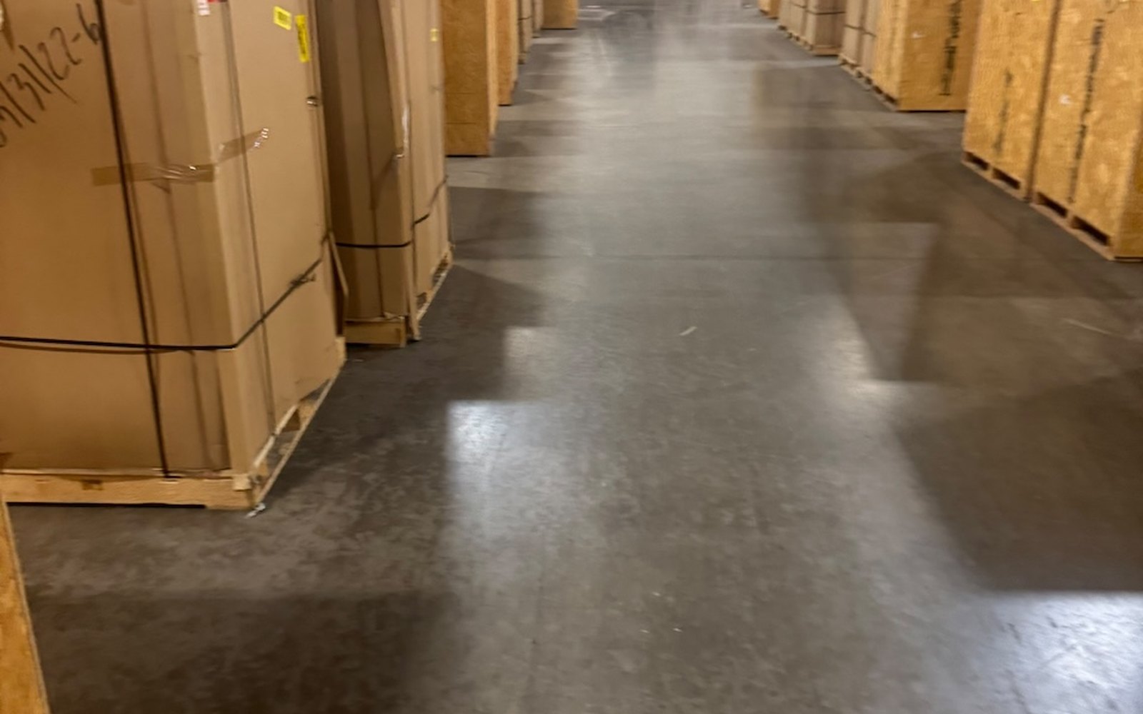 Rows of factory-crated complete-system components