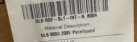 Etiqueta de descripción de material ABB