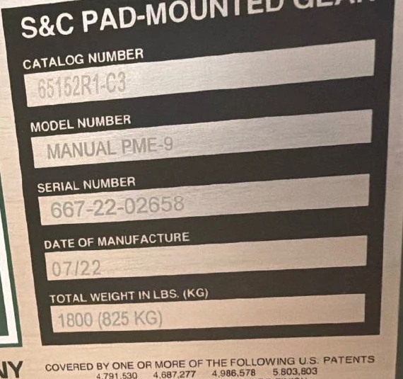 Placa real S and C serial 667-22-02658