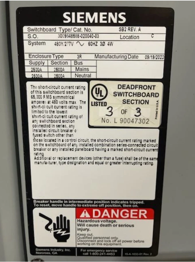 Placa Siemens real, sección 3 de 3