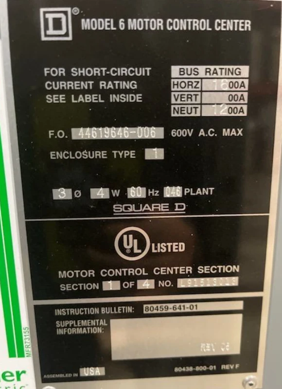 Placa real Square D Model 6 para FO 44619646-006
