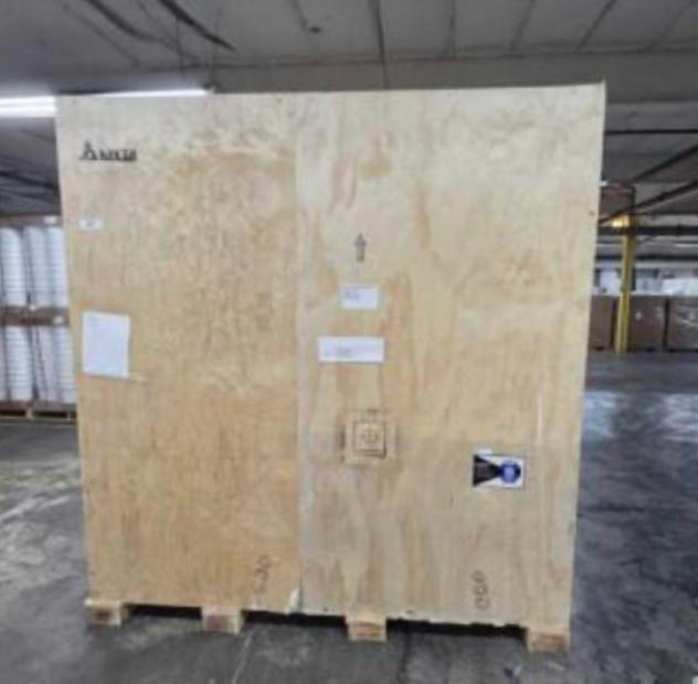 Original photograph of the plywood PDU shipping crate