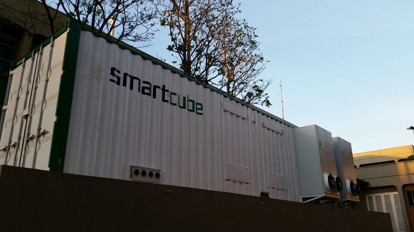 Containerized modular data center with exterior cooling equipment
