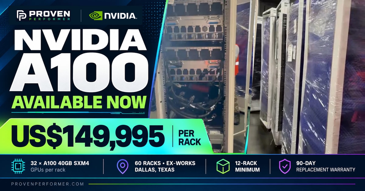 60 NVIDIA A100 GPU Racks — Available Now