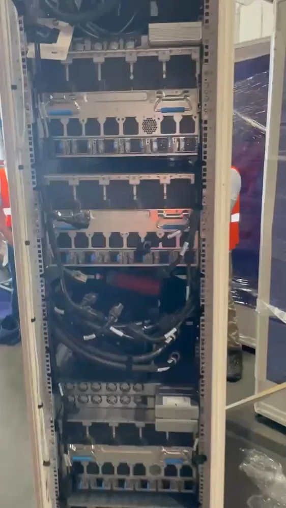 Exposed server hardware in an actual rack from the offered inventory