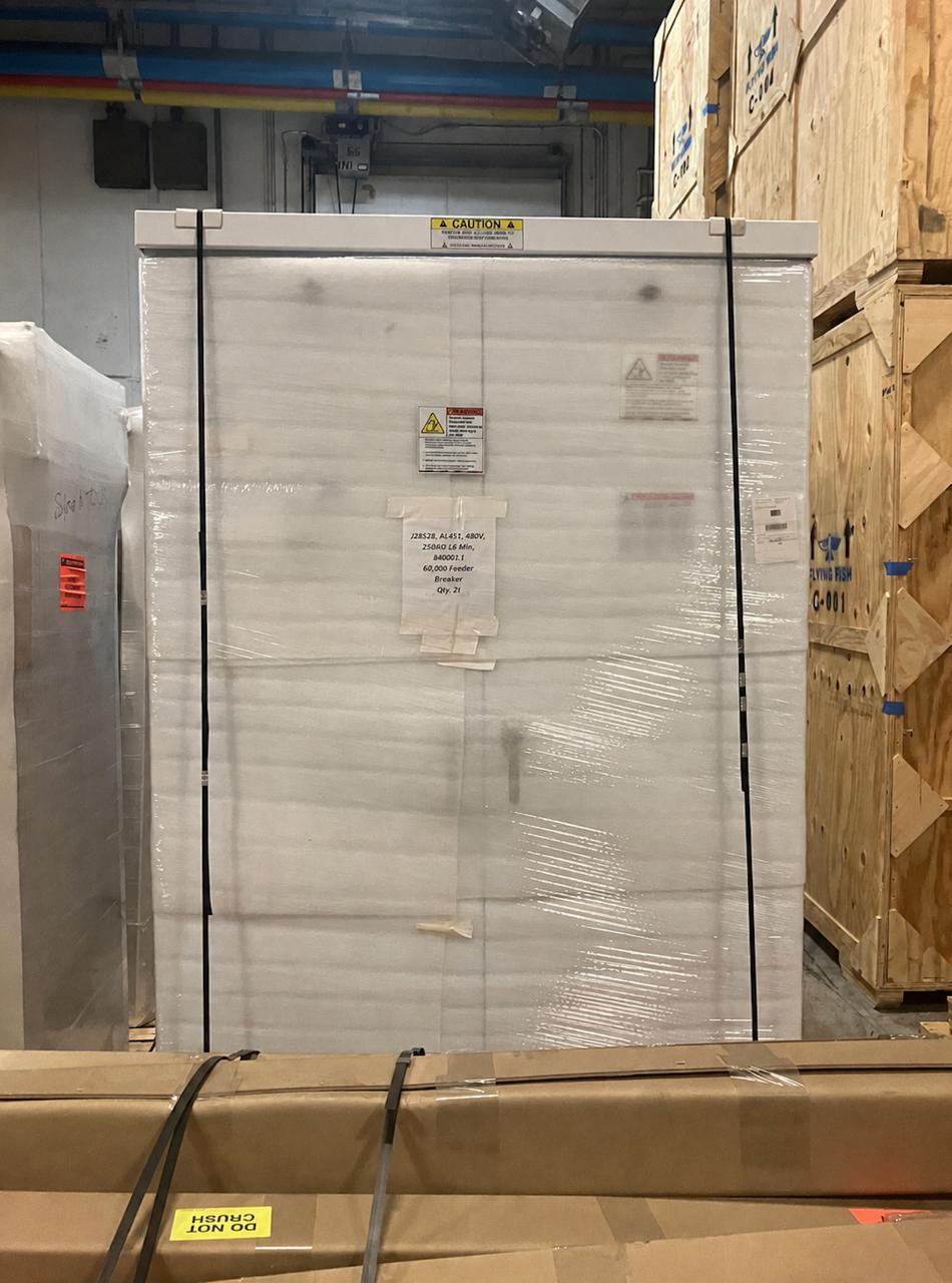 Actual wrapped outdoor switchgear assembly from the inventory