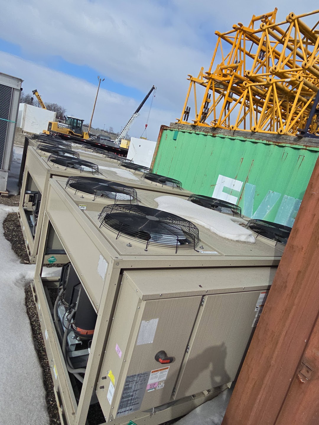 Daikin condensing units with cabinet and fan sections visible