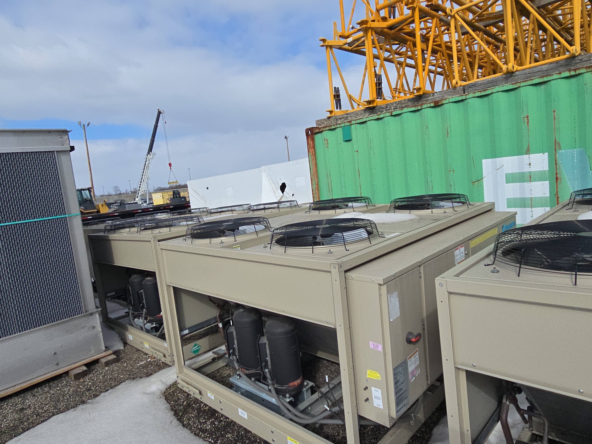Close view of Daikin compressor and refrigerant piping