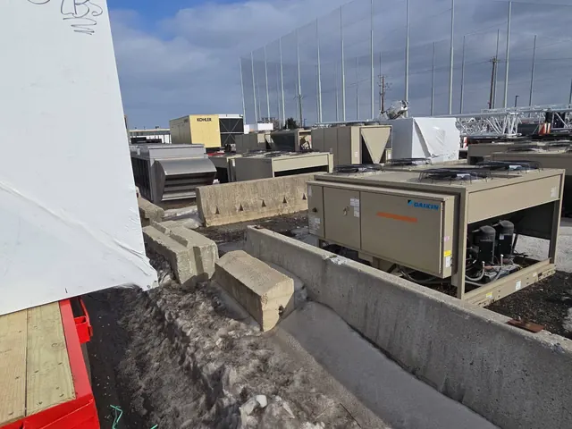 Daikin units in outdoor equipment yard