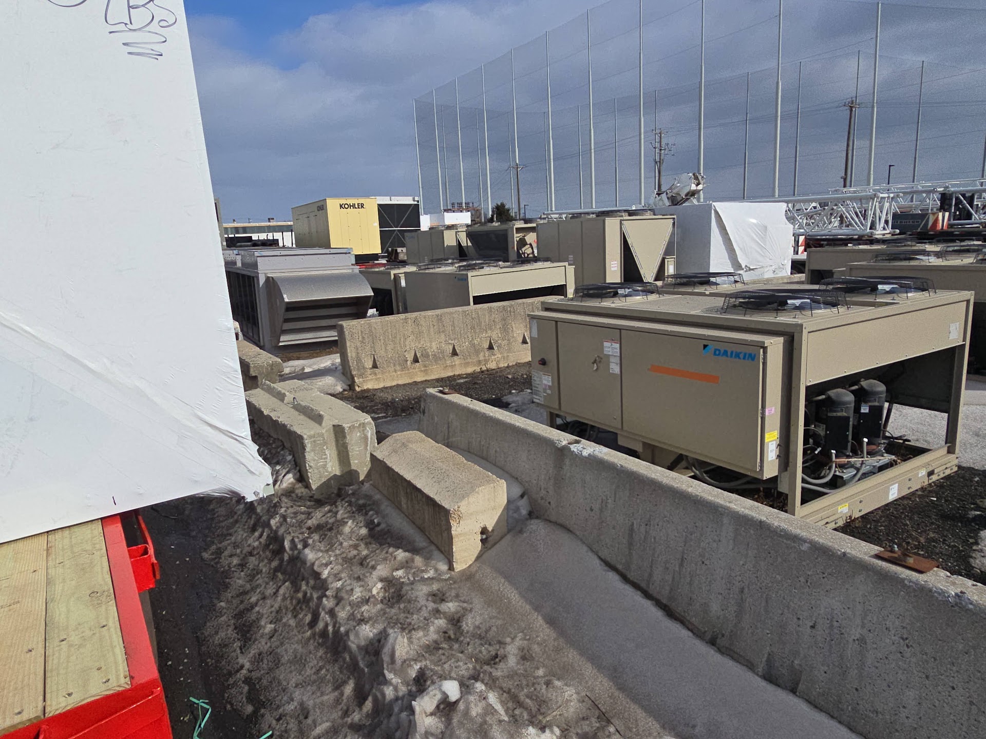 Daikin units in outdoor equipment yard