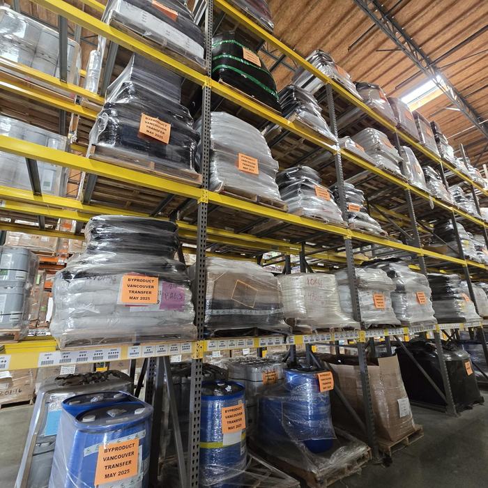 Warehouse racking of professional liquid nutrient inventory