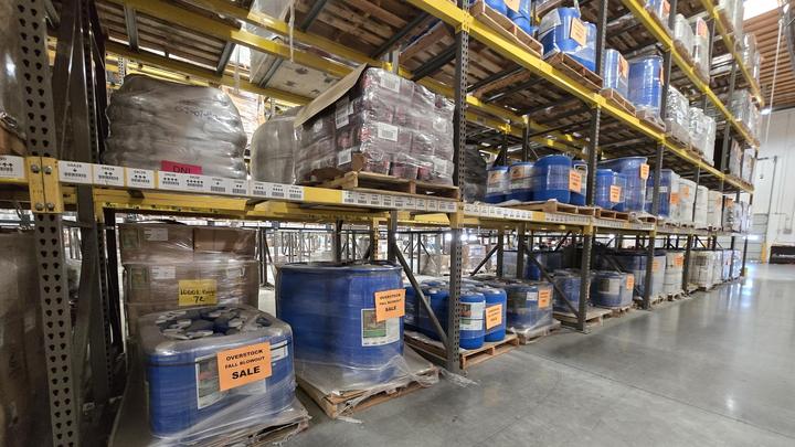 500 pallets of professional liquid plant nutrients in California warehouse