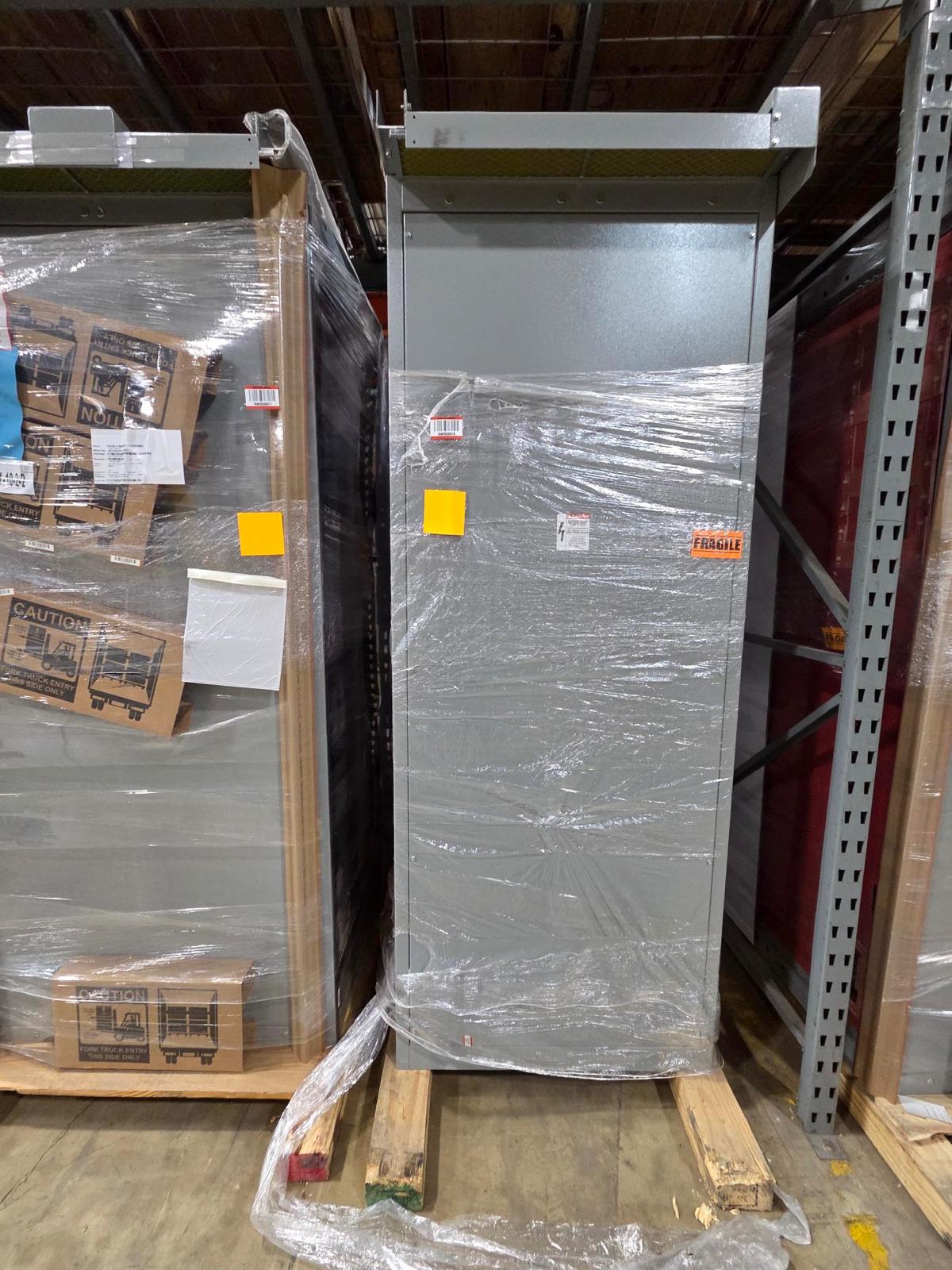 ABB ReliaGear switchboard palletized in storage warehouse