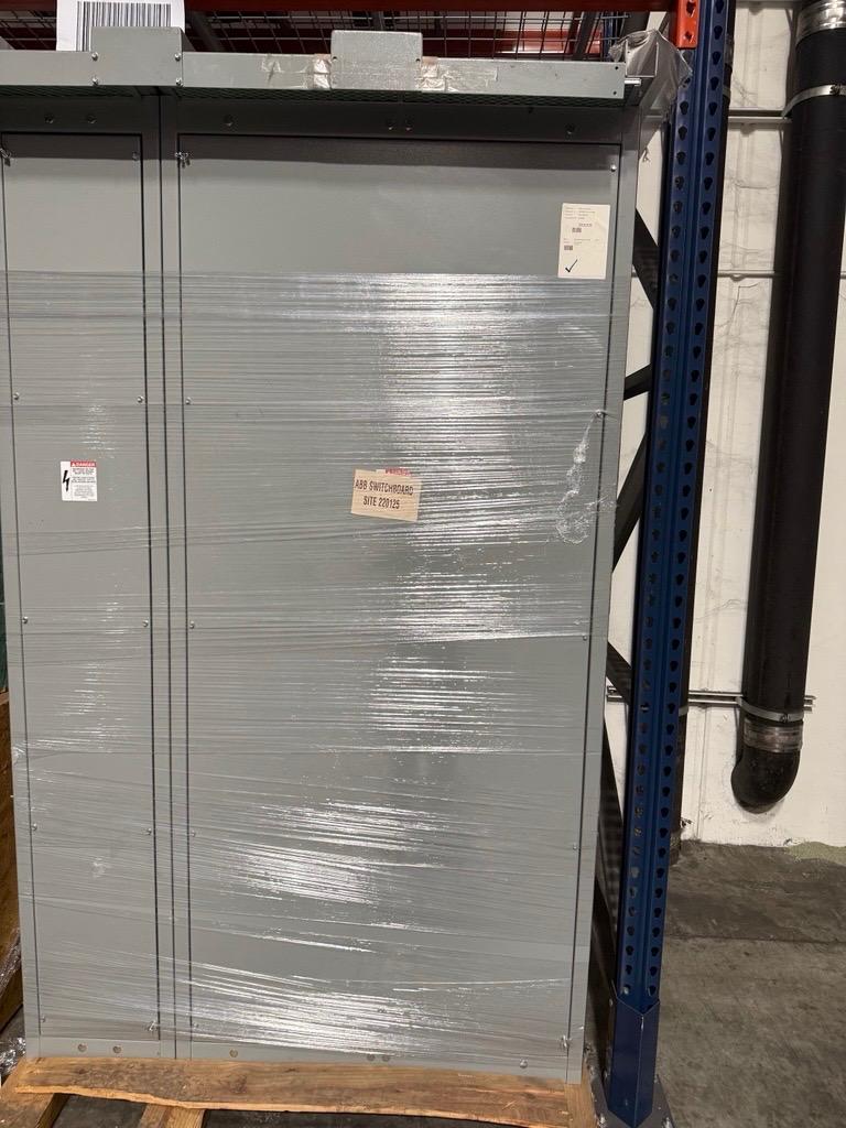 ABB ReliaGear switchboard on pallet ready for fork truck entry